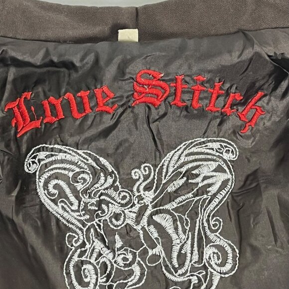 Love Stitch Embroidered Fitted Jacket Blazer Brown Women's Sz. M - Picture 11 of 14